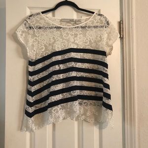 Lace stripped top